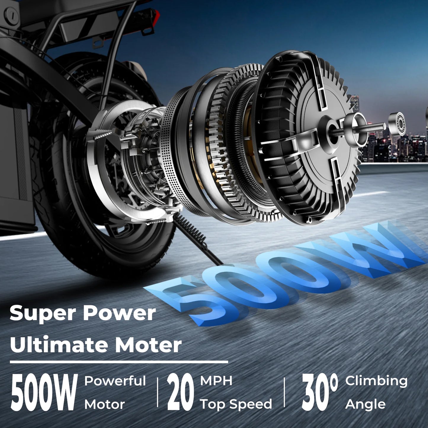 Folding Adult Electric Bike, 20 MPH, 48V 12Ah Removable Battery, Multi-Shock Absorption, 14 Inch Wheel