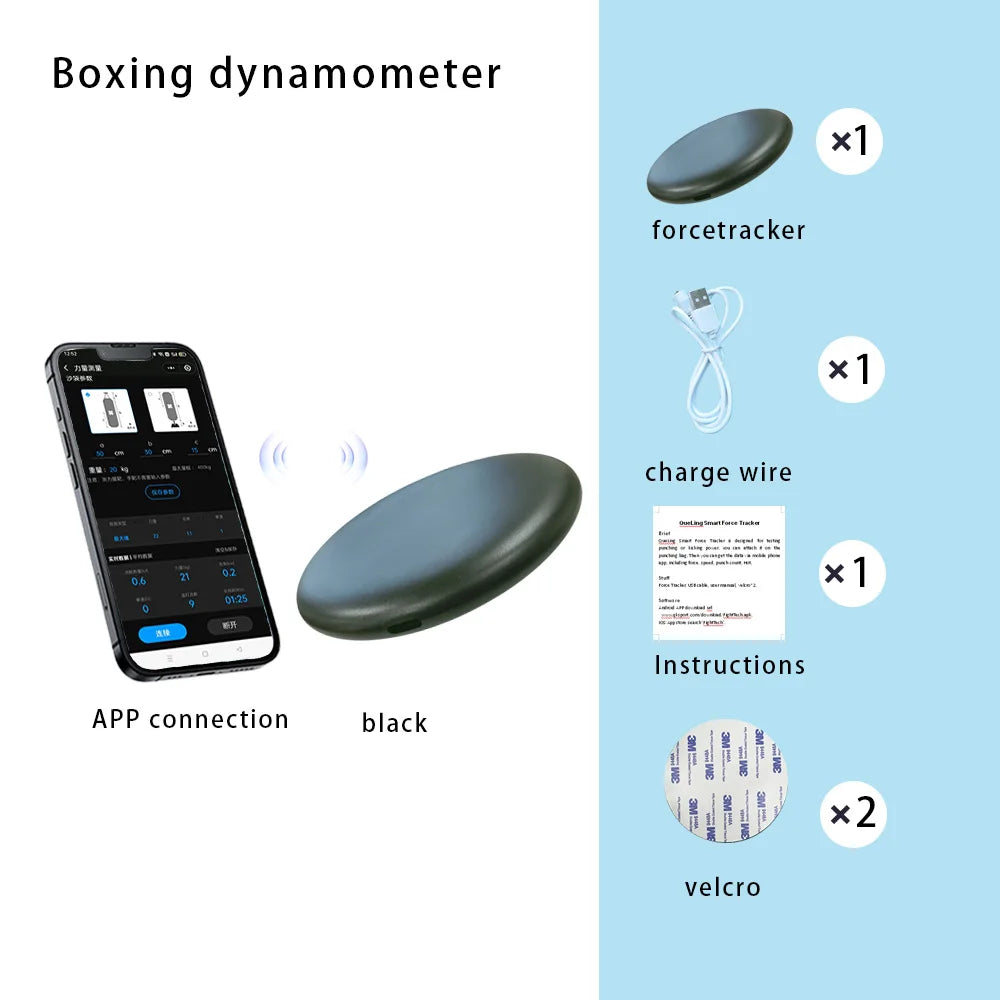 Smart Force Tracker, Punching Bag, Power Meter, Speed Test, Boxing Kick Sensor, Dynamometer