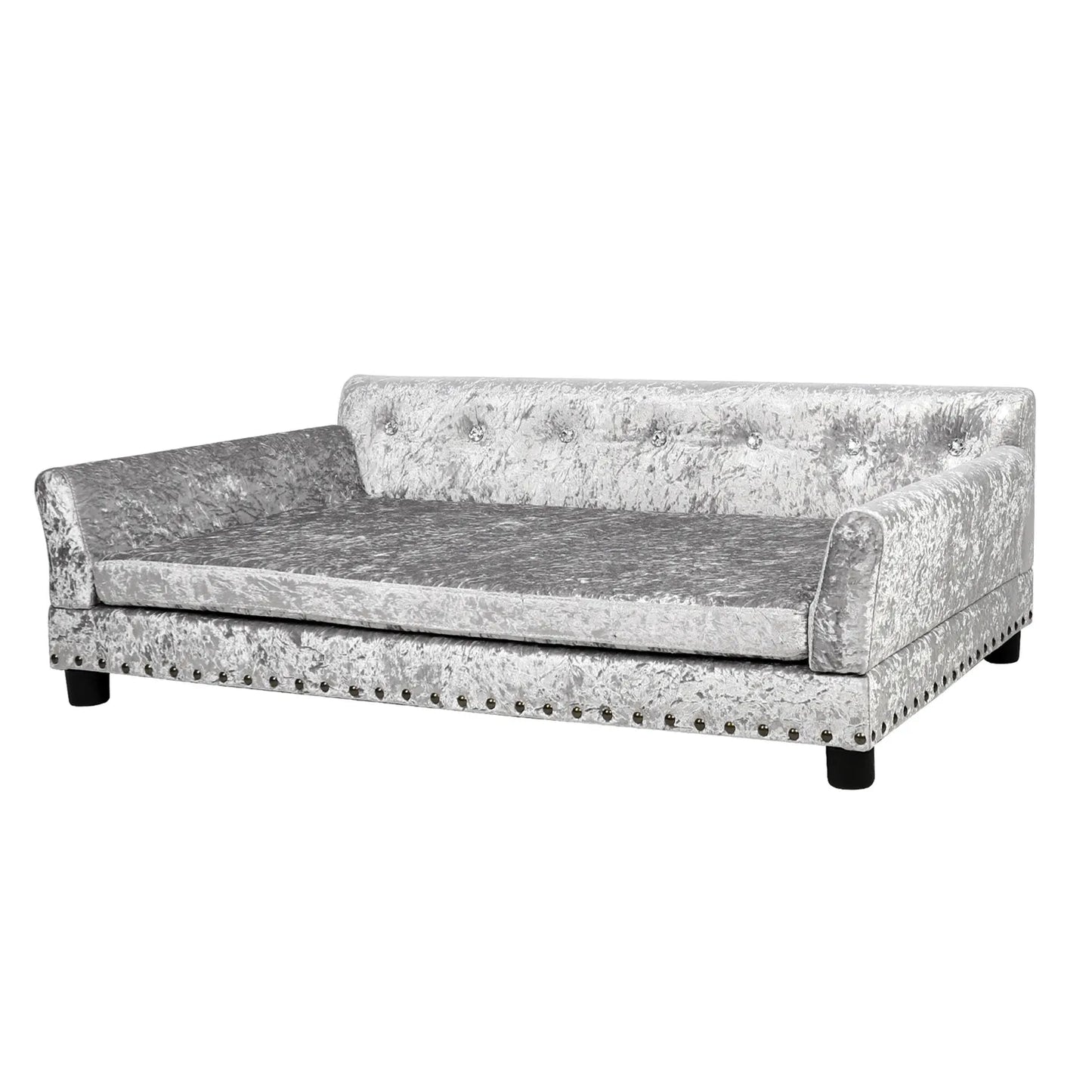 Large Dog, Elevated Velvet Couch Bed, Memory Foam