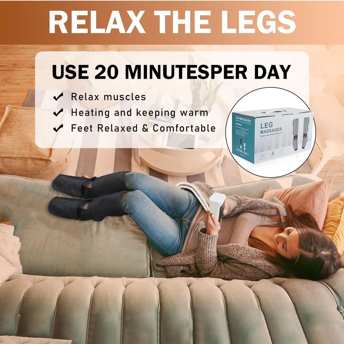 Leg Compression Massager 3-in-1, Breathable Thermal Boot