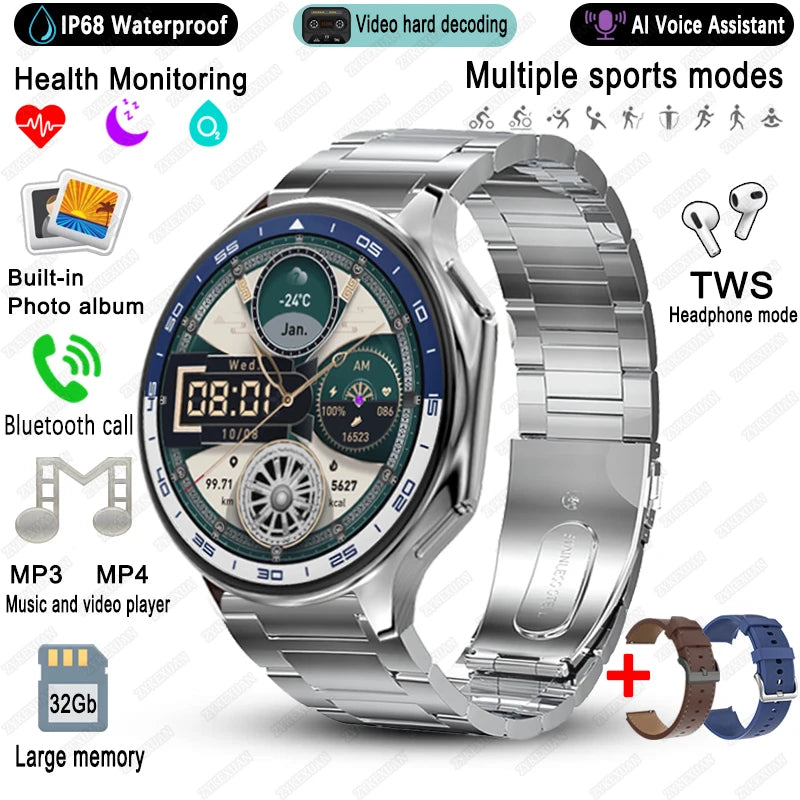 High-End Business Smart Watch, Men ,32Gb Memory, Video Playback, Sports Fitness, Waterproof