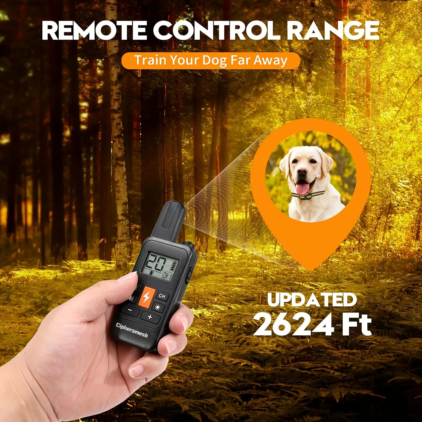 Electric Dog Training Collar, Rechargeable, Anti-Bark, Waterproof