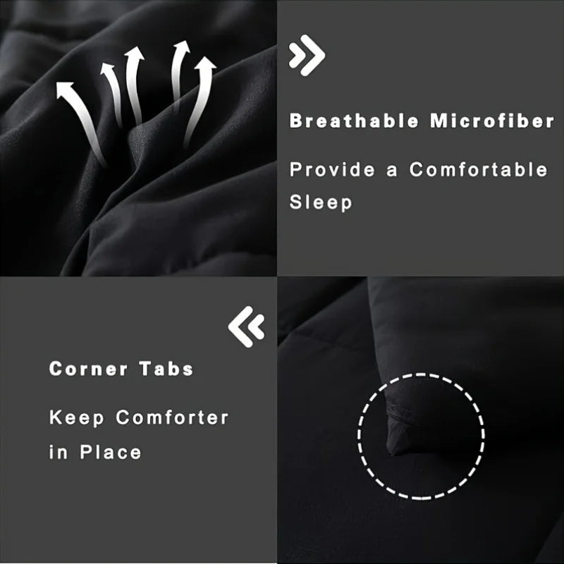 Bed Comforter Set Soft Breathable Bedding with 2/3 pcs,1 Comforter And 1/2 Pillow Shams, Machine Washable