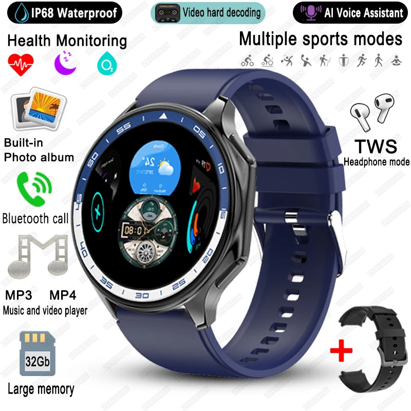 High-End Business Smart Watch, Men ,32Gb Memory, Video Playback, Sports Fitness, Waterproof