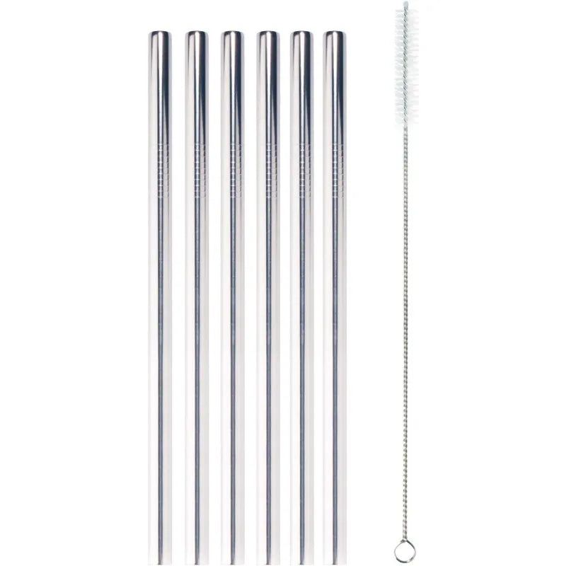 Reusable, Stainless Steel, Drinking Straws, Cleaning Brushes