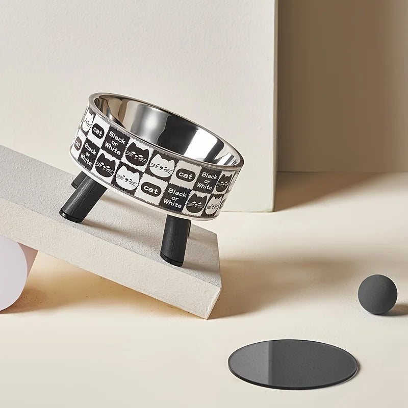 Elevated Stainless Steel Cat Bowl, Anti Slip