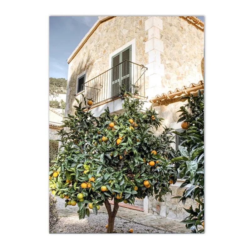 Spanish Italy Puglia Architecture Posters, Canvas Painting, Green Leaves, Indoor Plants, Wall Art Print Pictures