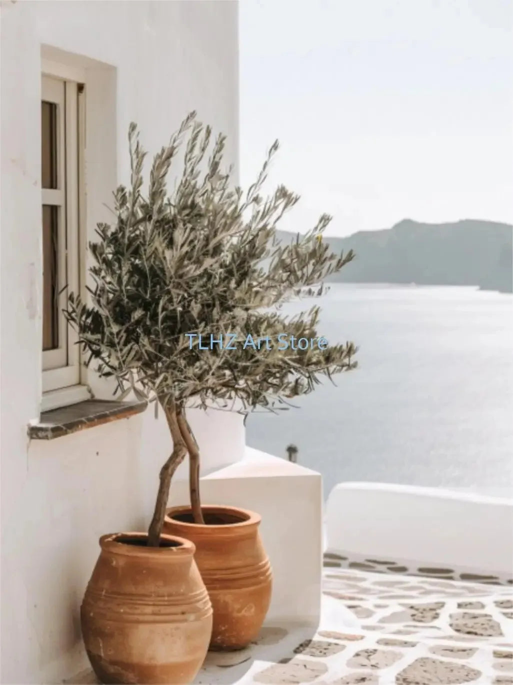 Modern Greece Summer Coast Santorini Travel Landscape Posters And Prints, Canvas Printing, Wall Art