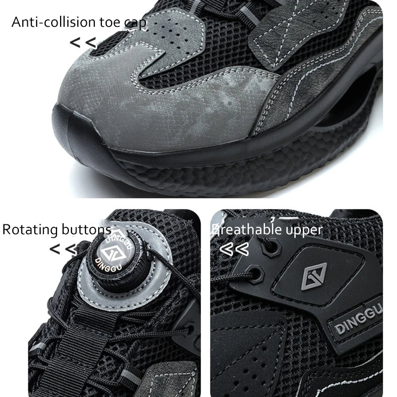Men's Fashion Work Sneakers. Steel Toe, Safety Boots, Anti-smash, Puncture-Proof
