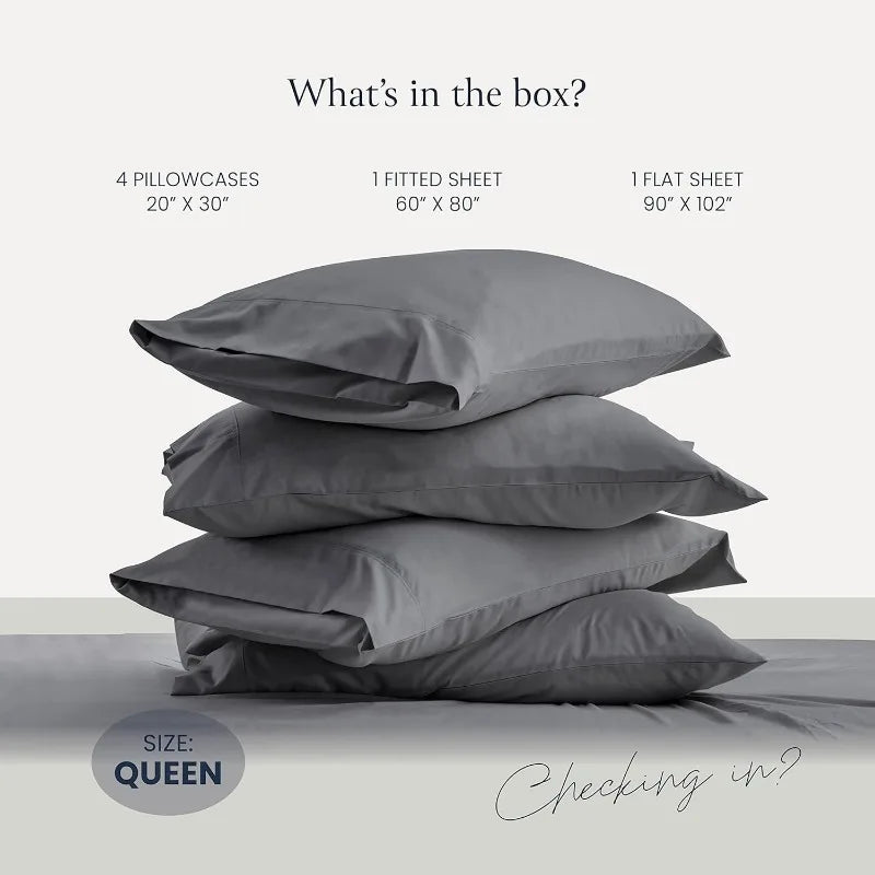 Luxury 6 Piece Queen Bed Sheets, Elastic, Breathable, Sheets & Pillowcase Set, Wrinkle Free