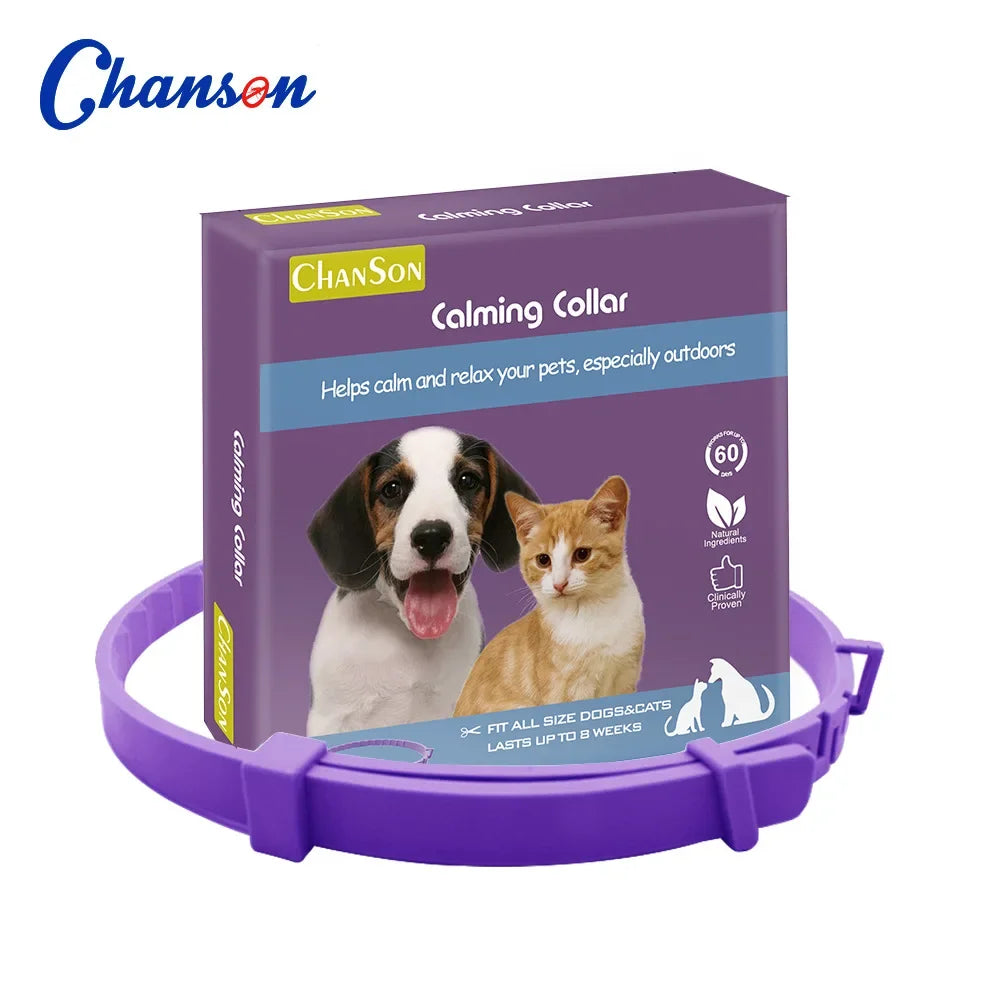 Adjustable Natural Calming Collar For Cats/Dogs, Anxiety Pheromone Reducing