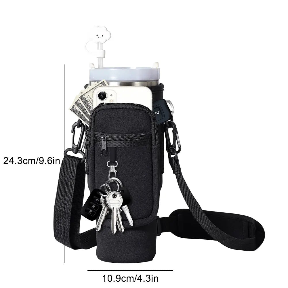 40oz Water Bottle Carrier Bag For Stanley Quencher, Adjustable Shoulder Strap, Non-slip, Insulated