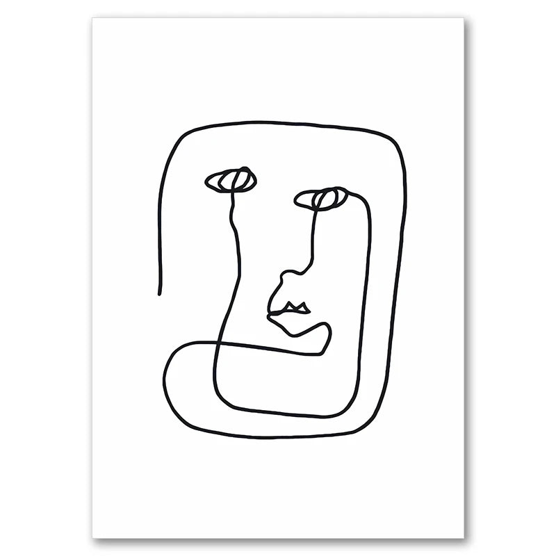Abstract Posters, Minimalist Wall Art Canvas Painting ,Line Body Face Art Prints, Nordic Wall Pictures