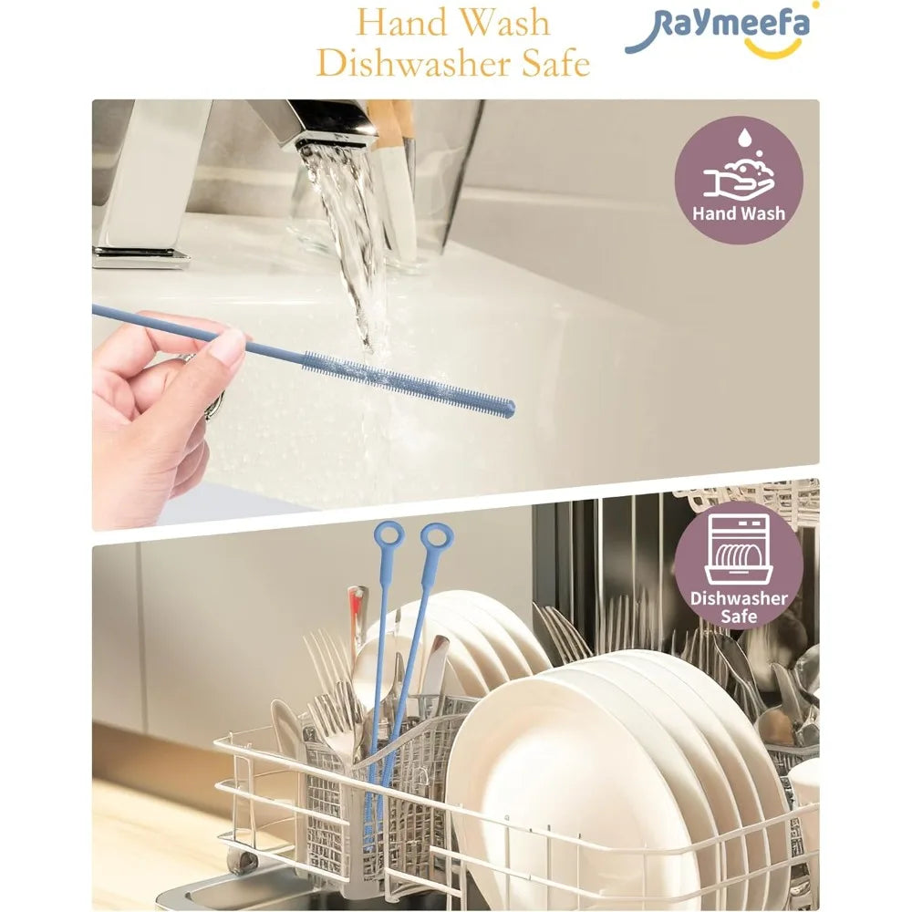 Extra Long, Silicone Straw Cleaning Brush, Reusable