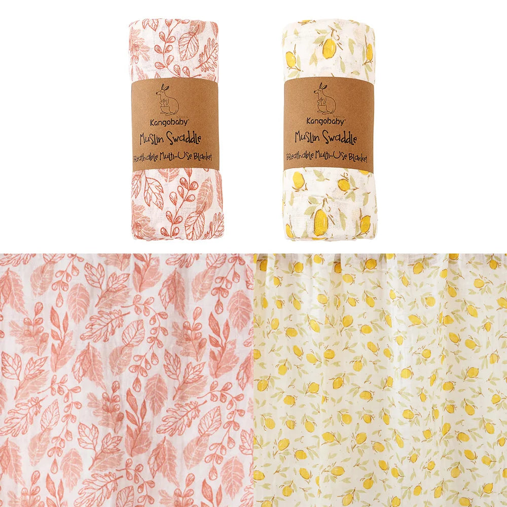 100% Cotton Baby Muslin Swaddle Blanket, Newborn Bath Towel, Infant Wrap