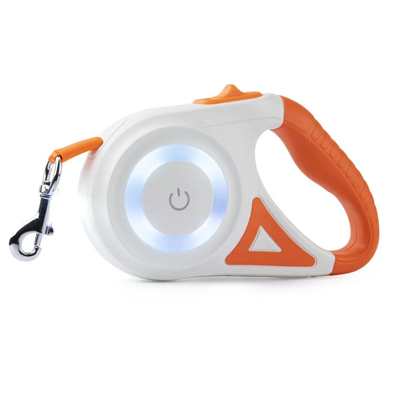 5M Automatic Retractable Dog Leash, Led Flashlight, Durable Nylon Lead