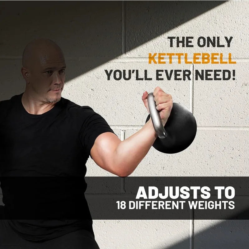 Adjustable Kettlebell Set, Steel Shell, Internally-Loaded for Full Body Workouts
