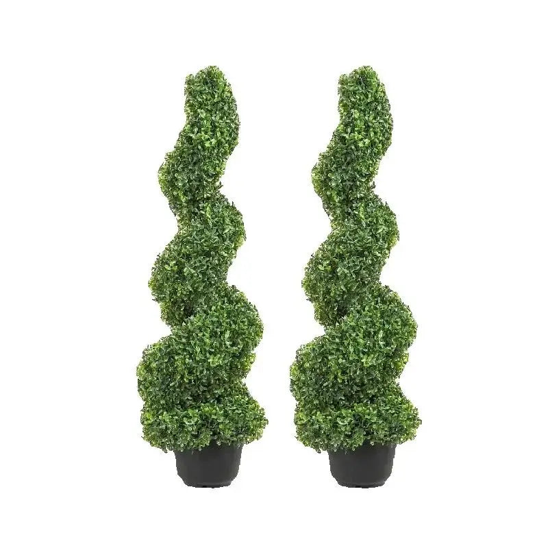 Artificial Boxwood Tower Topiary, Spiral Or Round Plant