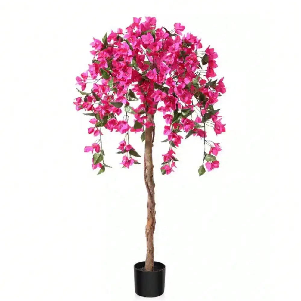 4 ft. Artificial Bougainvillea Flowers Tree, Wood Trunk