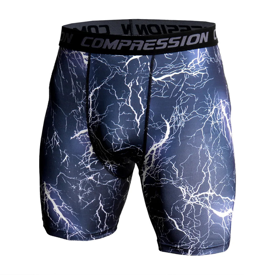 Compression Shorts Men 3D Print Camouflage Bodybuilding Tights Muscle Sport Elastic Running Shorts