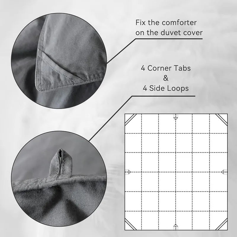 Goose Feather Down Comforter, Ultra Fluffy Duvet Insert, Corner Tabs