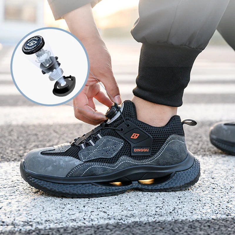 Men's Fashion Work Sneakers. Steel Toe, Safety Boots, Anti-smash, Puncture-Proof