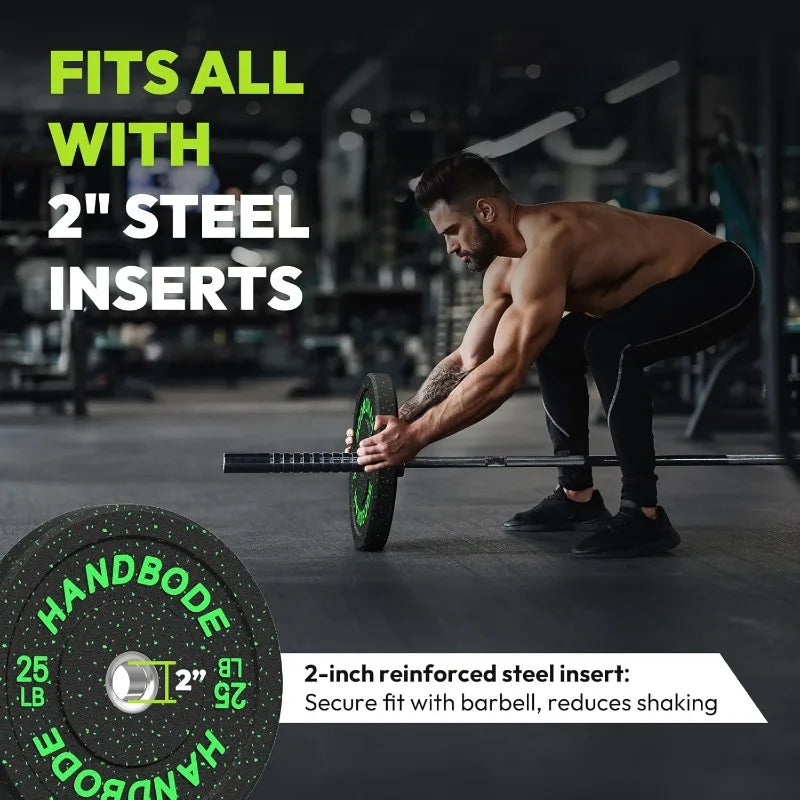 2-Inch Bumper Plates High Bounce, Weight Plate Set 45/100/160/190/260/300lb