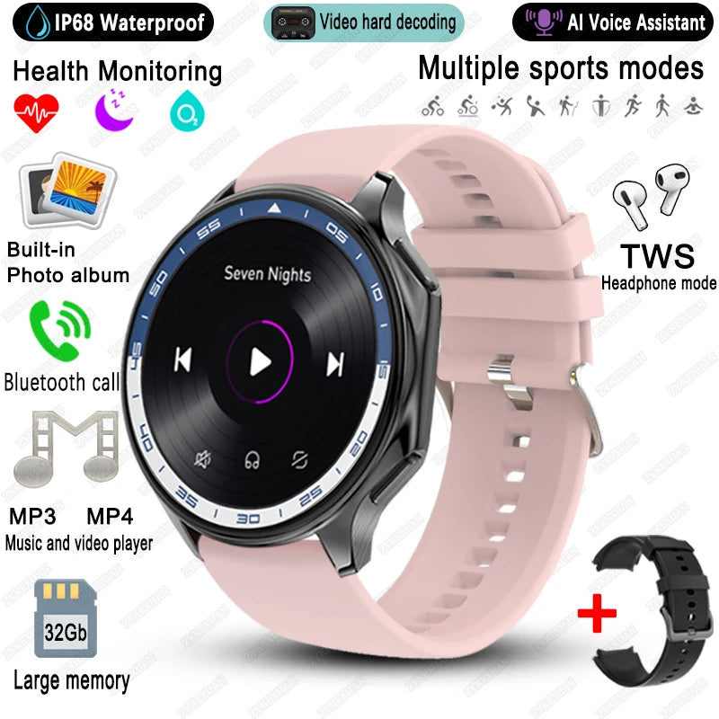 High-End Business Smart Watch, Men ,32Gb Memory, Video Playback, Sports Fitness, Waterproof