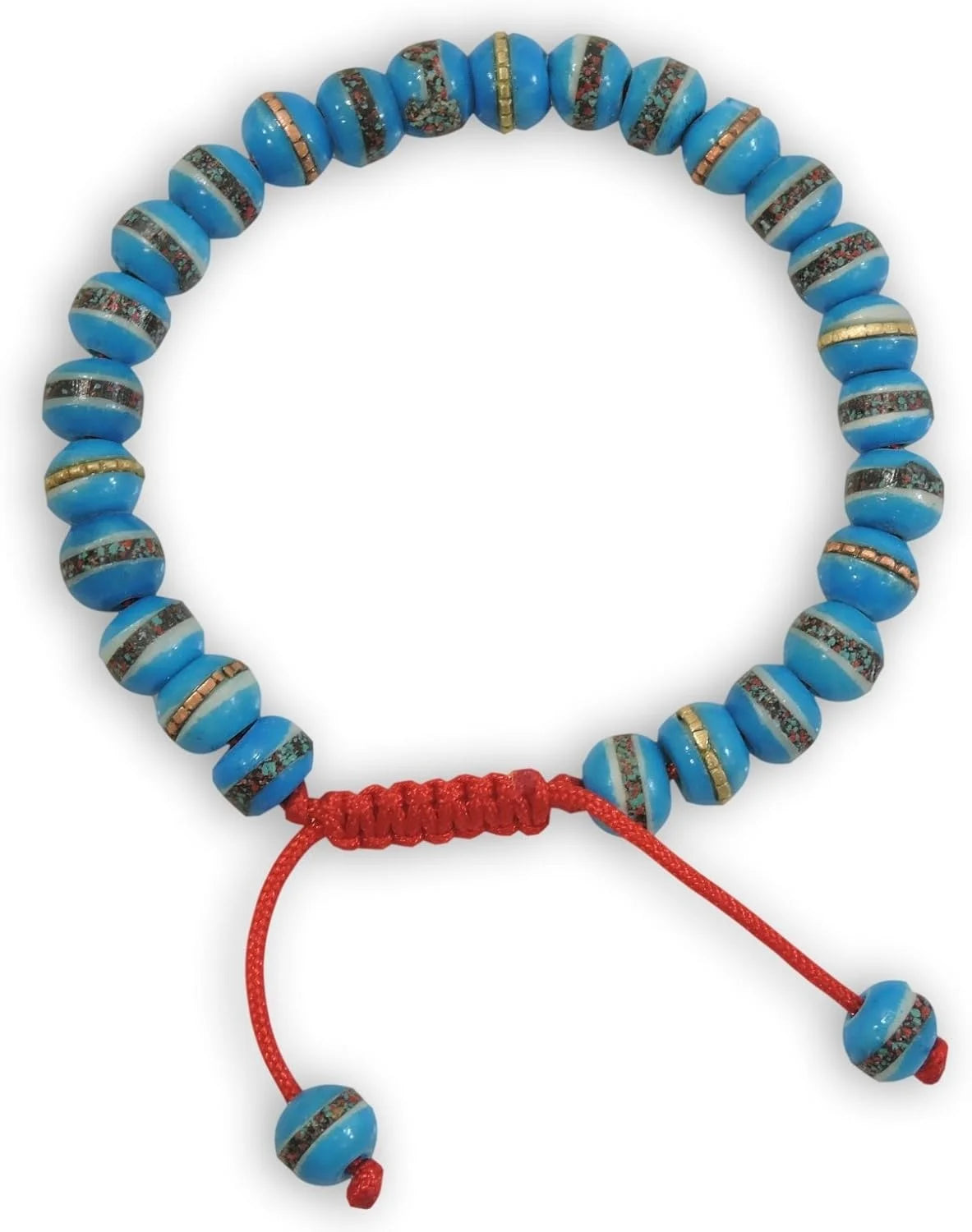 Tibetan Mala Embedded Medicine, Wrist, Meditation, Handmade