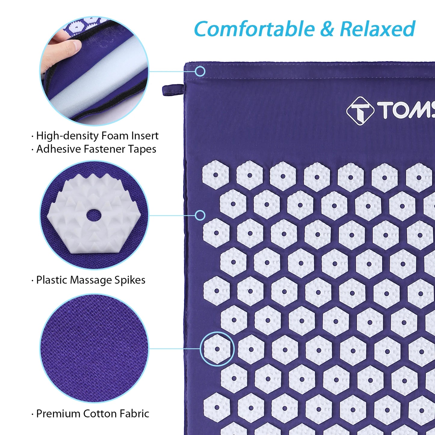 Acupressure Mat, Pillow Massage Set, Tension Relief Muscle Relaxation, Stress Relief, Back Pain