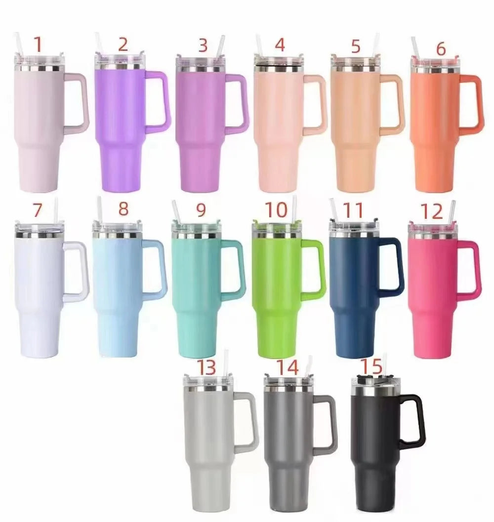 6pack, 40oz, Stainless Steel, Double Wall, Tumbler, Handle