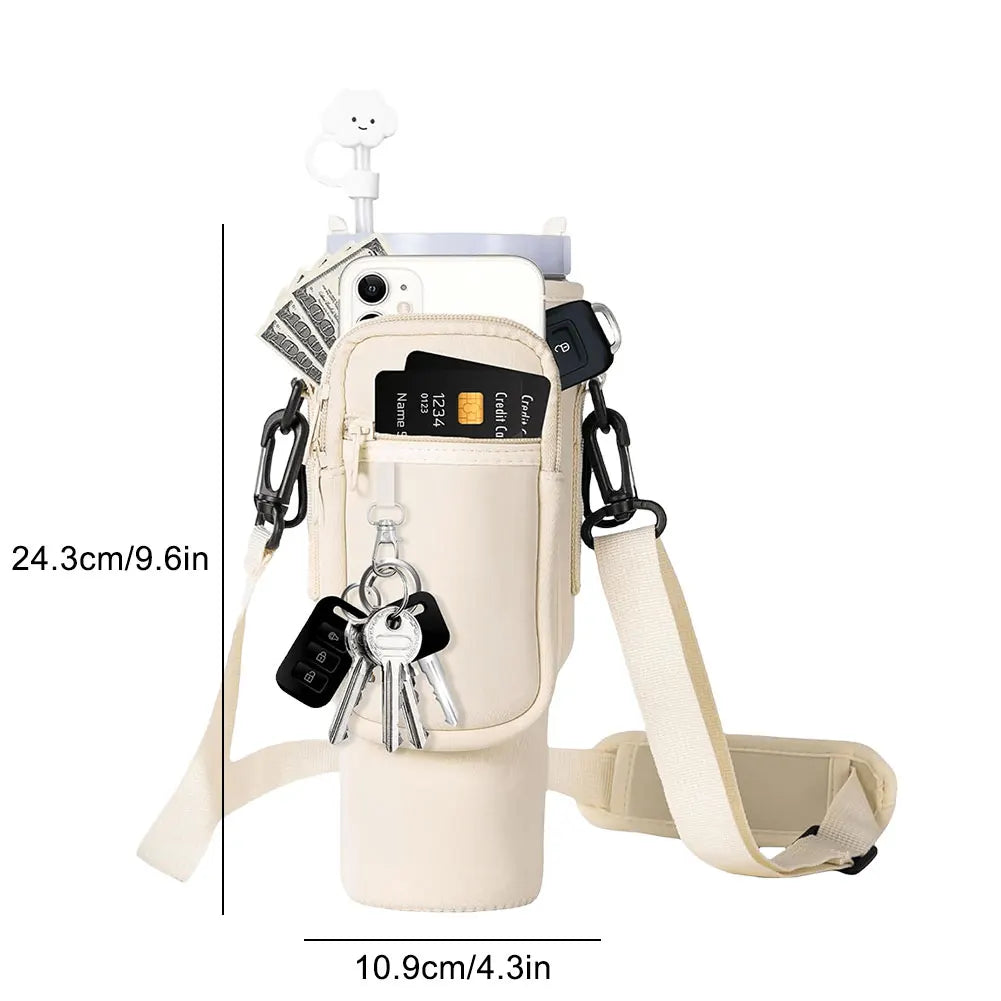 40oz Water Bottle Carrier Bag For Stanley Quencher, Adjustable Shoulder Strap, Non-slip, Insulated