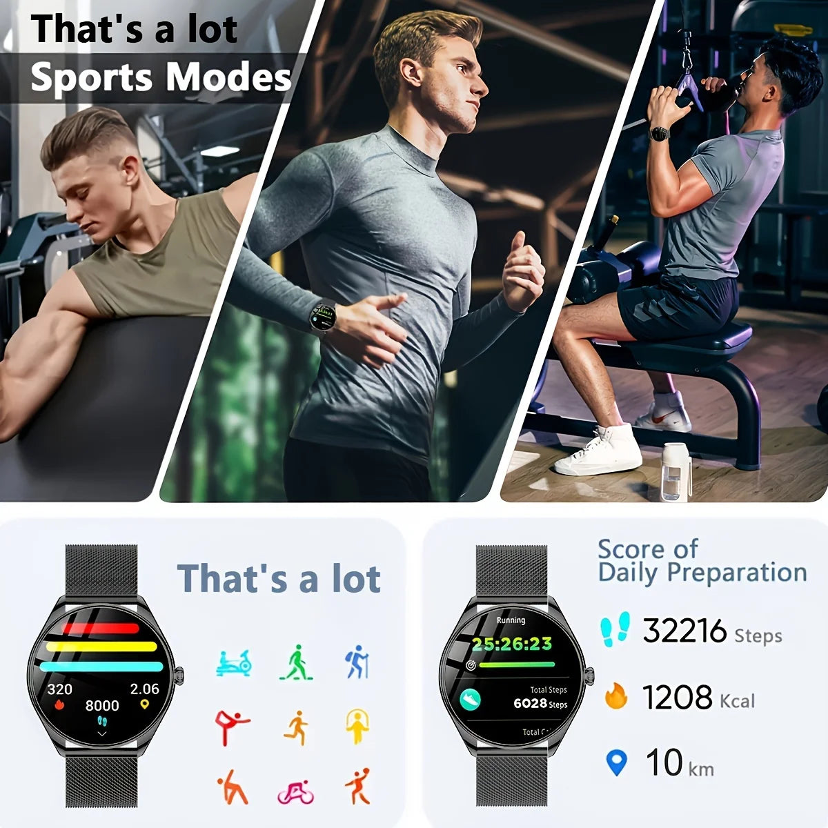 Utral Thin Women Smart Watch, Bluetooth Call, Multi-Sport Tracker, Music Player, USB Charging