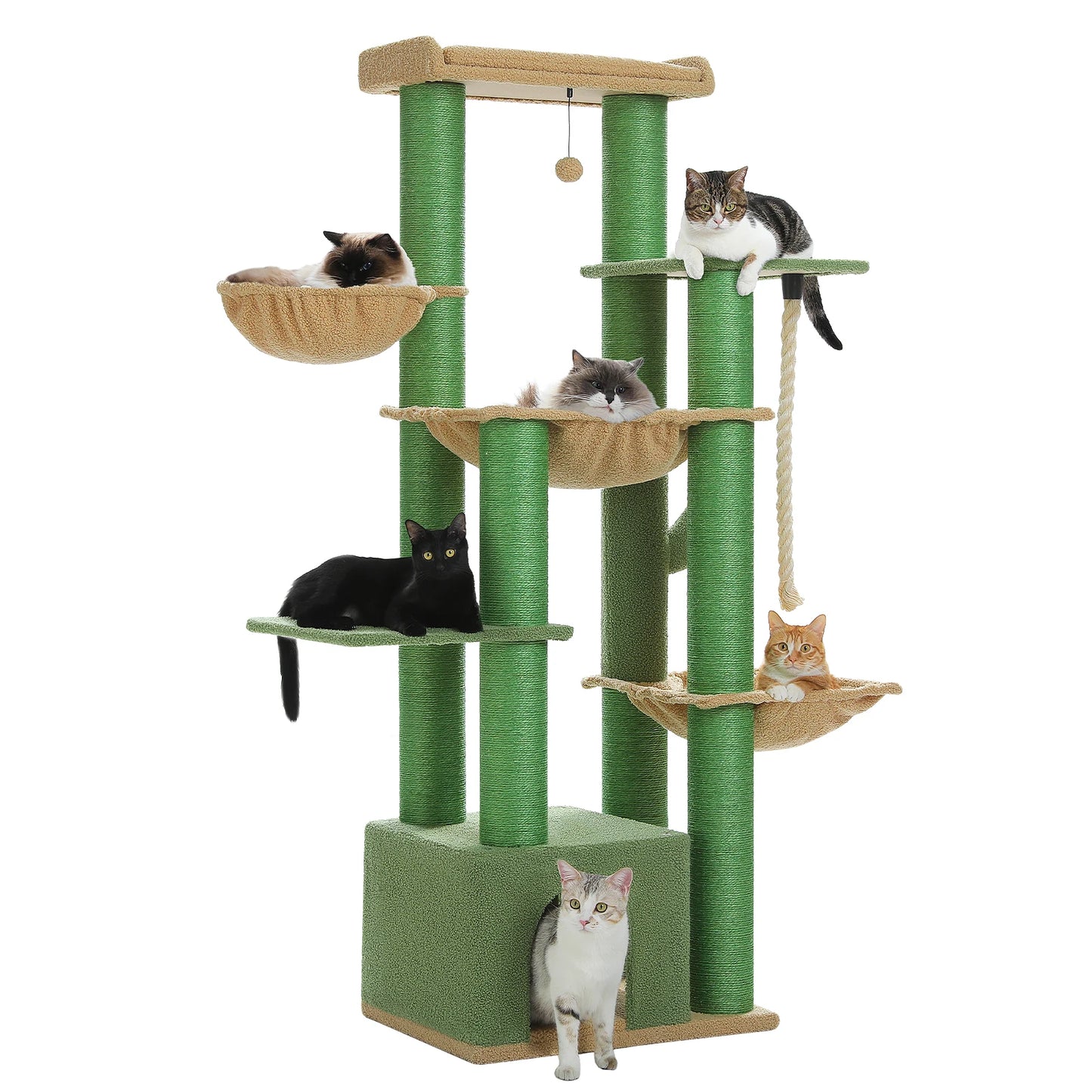 Multi-Level Cat Tree with Scratching Posts, Cozy Condo, Super Large Perch, Deep Hammocks