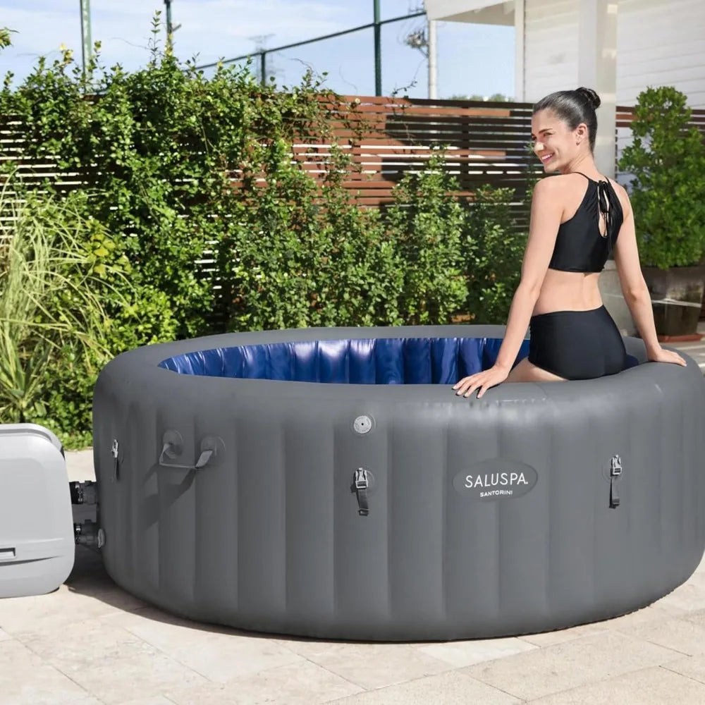 Outdoor Hot Tubs, Inflatable, Round, Portable, 180 Soothing Jets, Cover