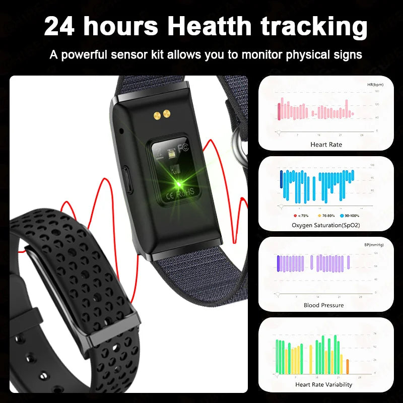 No Screen Smart Watch, Men's Sports. Outdoors Fitness Heart Rate Monitor. Waterproof, Android IOS