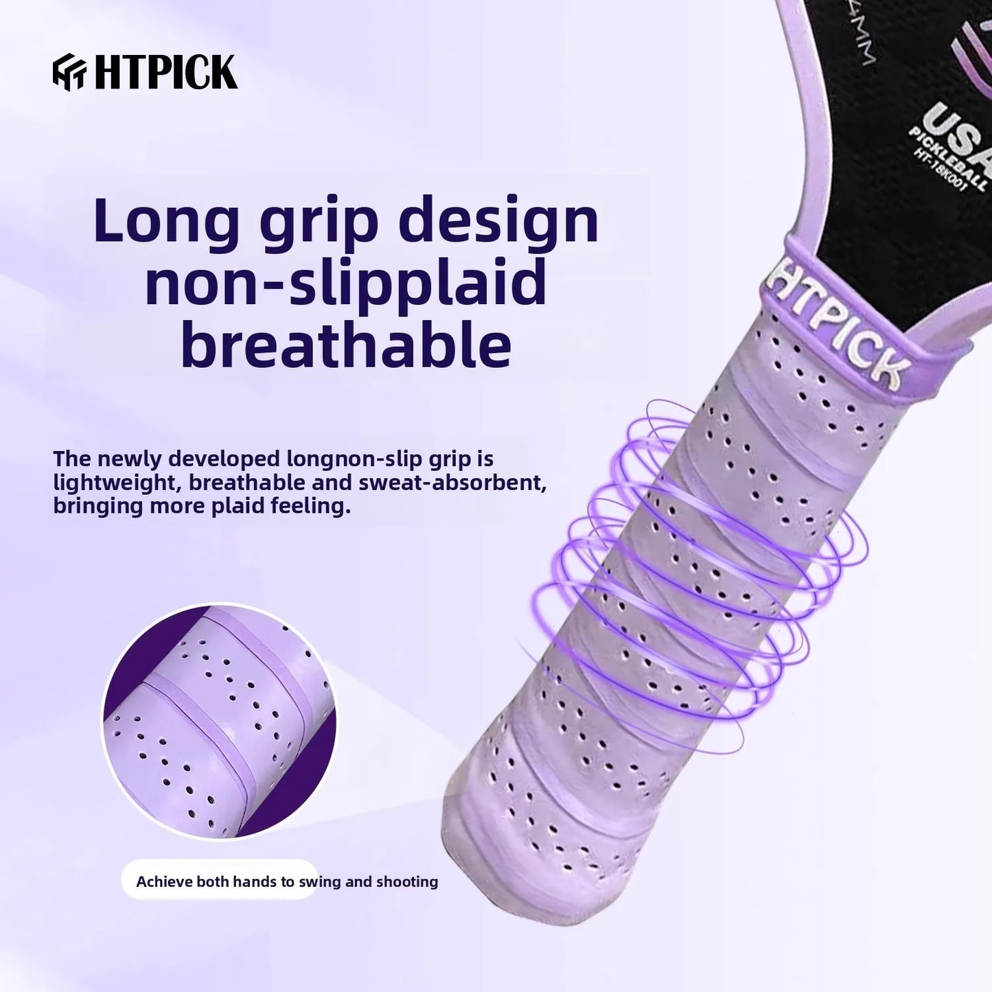 18K Carbon Fiber Pickle Ball Racket, Cold Pressed Cloth Pattern Surface