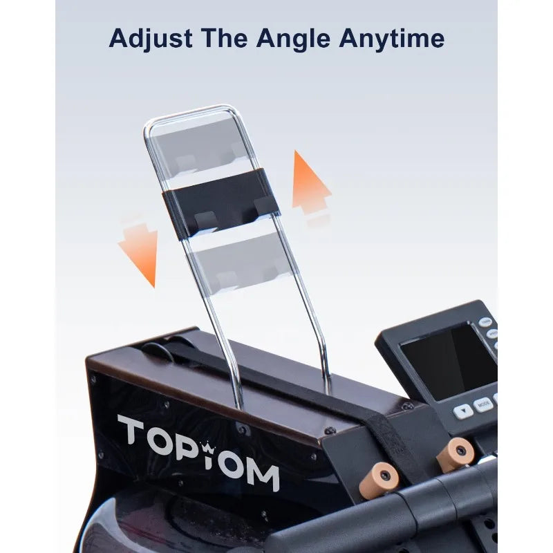Foldable Water Rowing Machine, Monitor & Bluetooth App, Tablet Holder