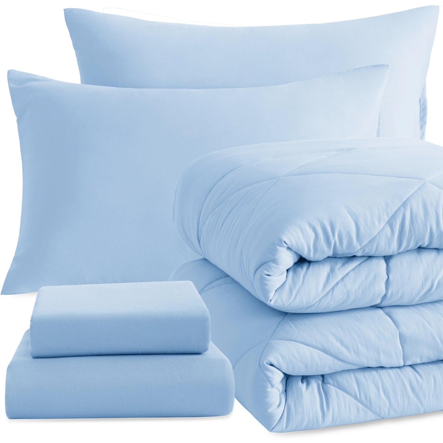 5 Piece Twin Bedding Comforter Set, Breathable Bed in a Bag, Includes Comforter, Fitted Sheet, Top Sheet and Pillowcases