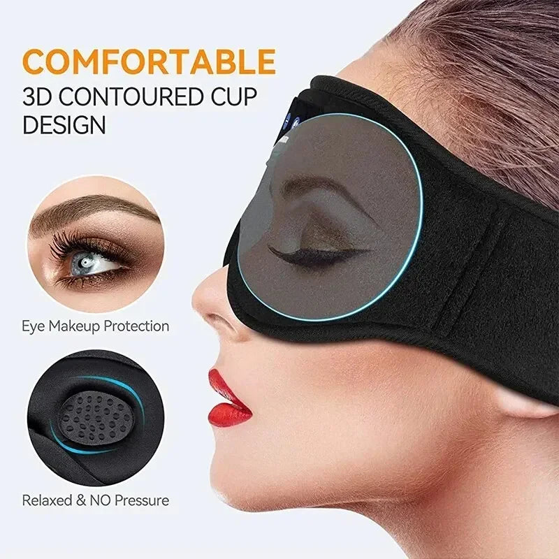 3D Eye Mask, Music Play Sleeping Headphones, Built-in HD Speaker, Bluetooth