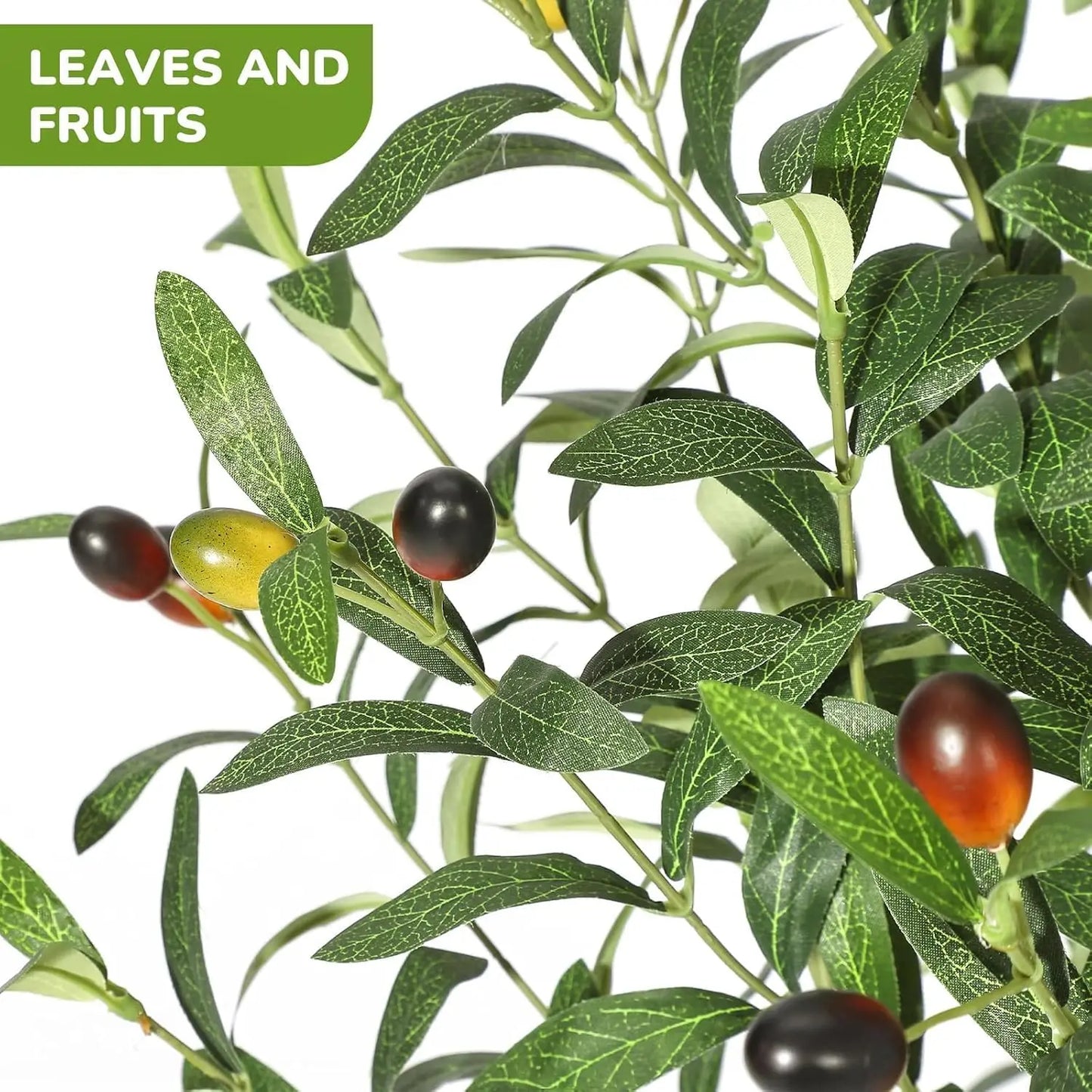 2 Pack Faux Olive Tree Tall, Artificial, Indoor, White Planter, Green Moss