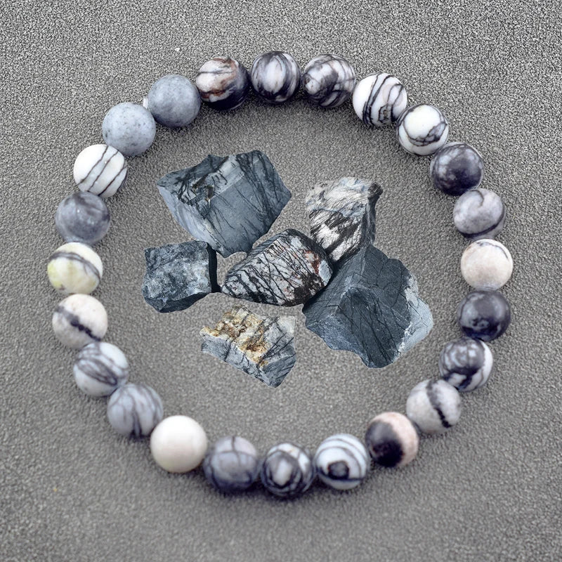 Handmade Real Natural African Stone Beads, Yoga Mala Jewelry, Green Moss Agates Beaded Bracelet