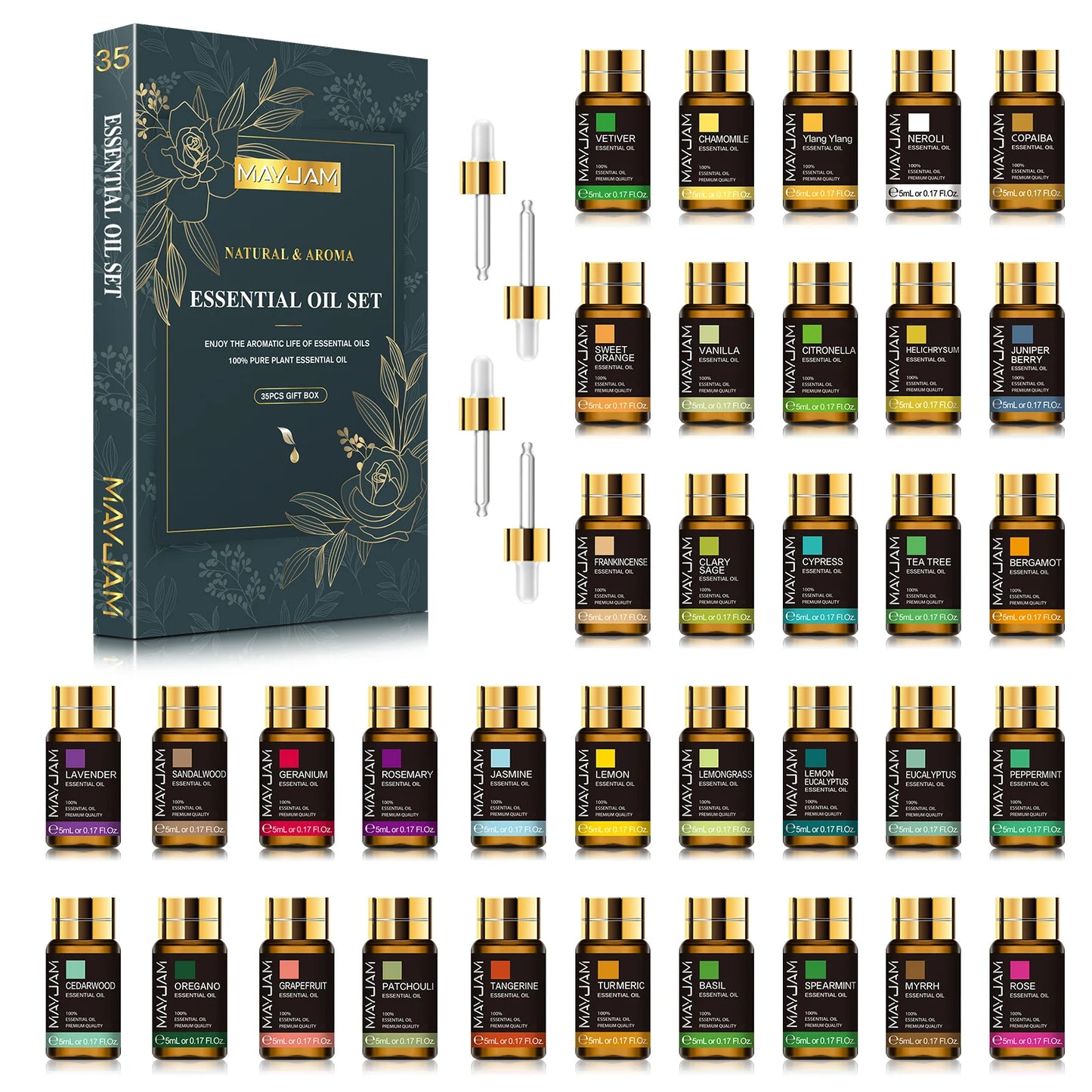 35pcs/set Essential Oils, Humidifier, Diffuser