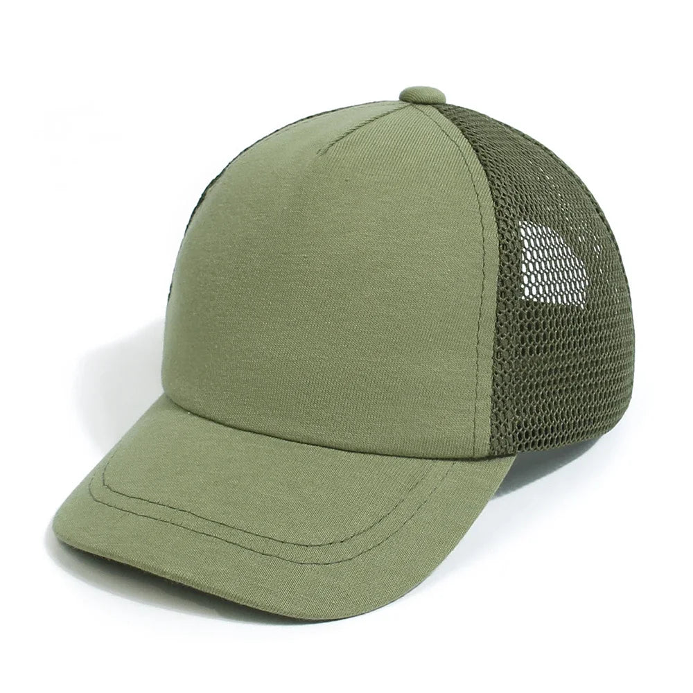 Kids, Solid Color, Curved Brim, Baseball Hat, Breathable