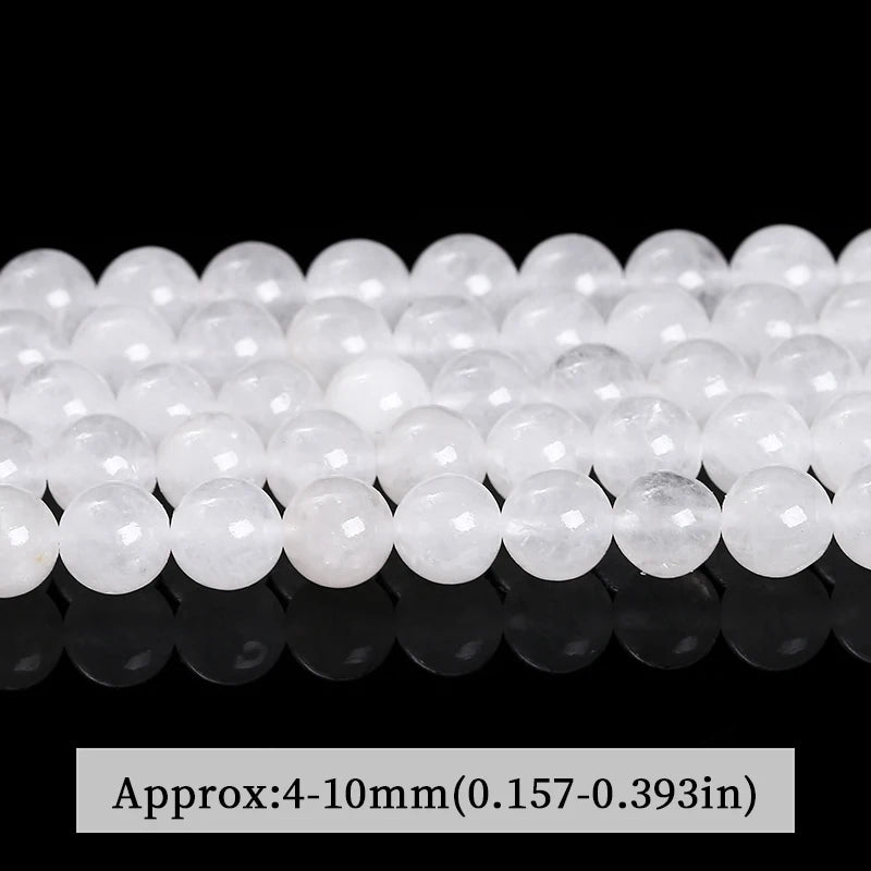 Natural Stone, High Quality White Jade Round Loose Spacer Beads For Jewelry Making