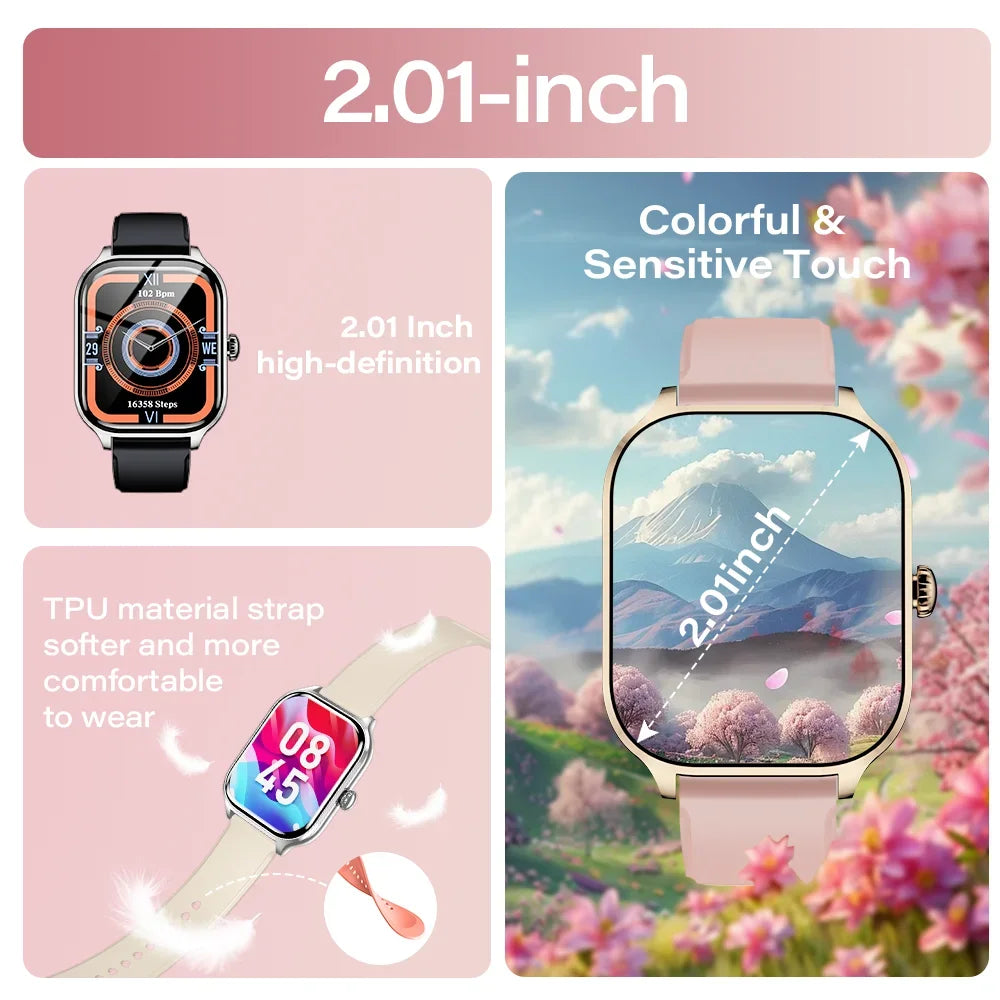 Smart Watch Men/Women Heart Rate Monitor, Sports Fitness, Waterproof, Voice Call for Android IOS