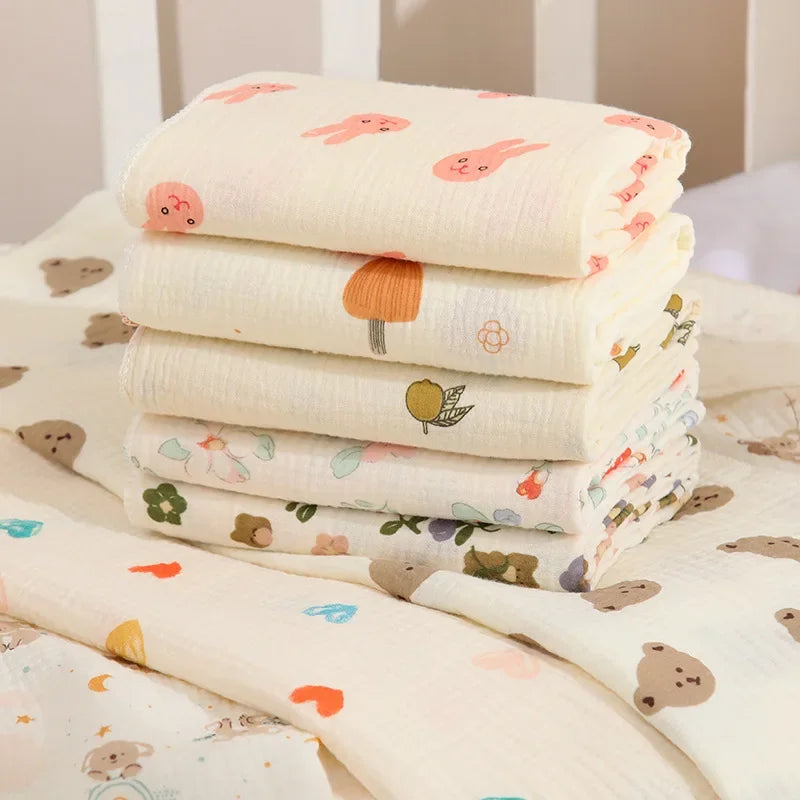 Double Layer Muslin Baby Swaddle Blanket, Soft, Cotton, Stroller Cover, Bedding 80*80cm