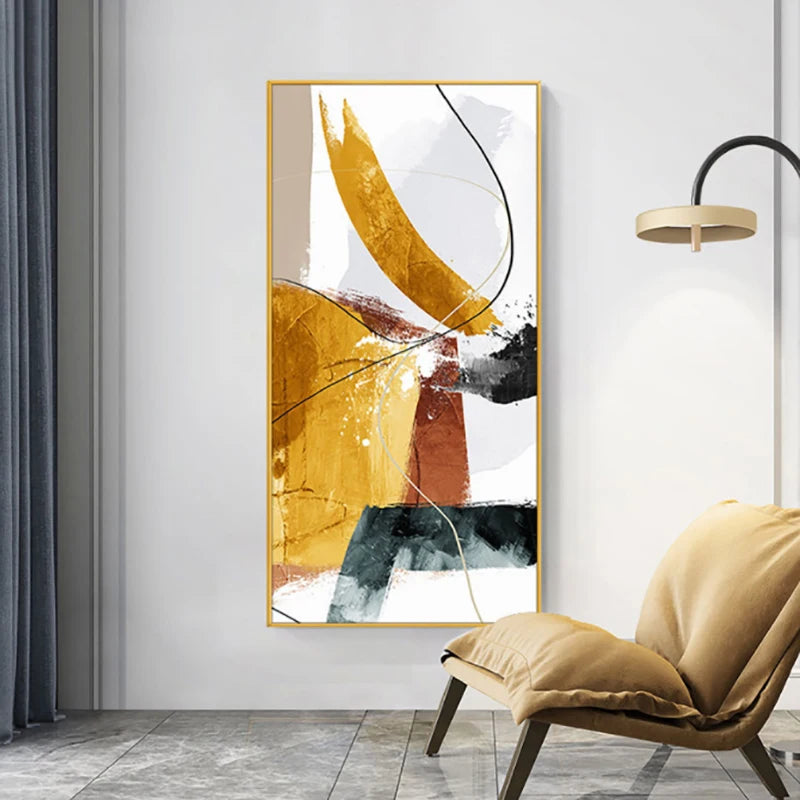100% Hand Painted Oil Painting On Canvas, Porch Design, Abstract Modern Style, Wall Art