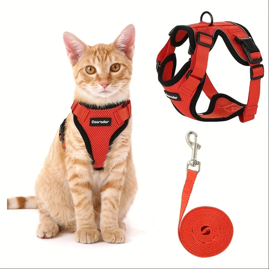 Cat Leash, Non-Slip, Adjustable, Vest Pet Chest Carrier
