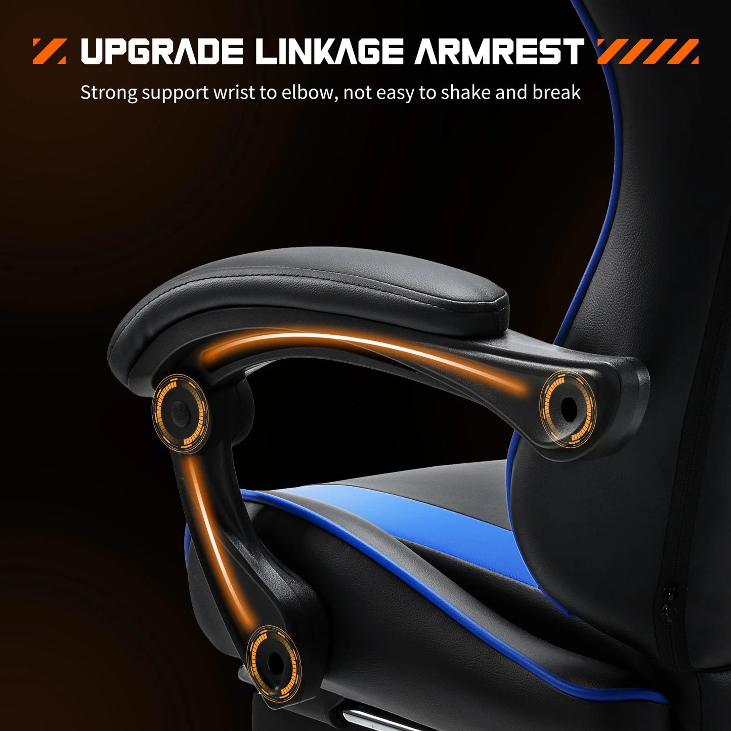 JHK Ergonomic Racing Gaming Chair Adjustable Swivel PU Leather with Headrest and Lumbar Support